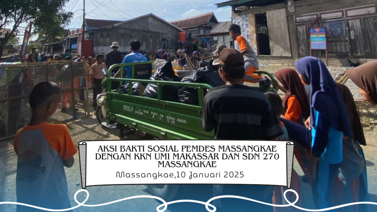 Jumat Bersih di Desa Massangkae: Kolaborasi Pemdes, Mahasiswa KKN, dan Siswa SD