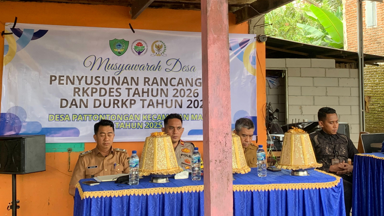Musyawarah Desa Pattontongang dalam Rangka Penyusunan Rancangan RKPDes Tahun 2026 dan DURKP Tahun 2027