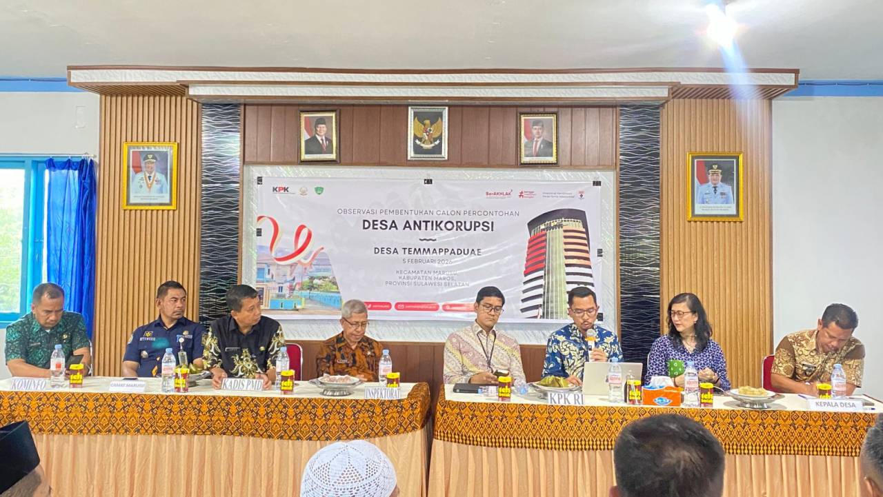Tim KPK RI Lakukan Observasi Pembentukan Calon Desa Percontohan Anti Korupsi di Desa Temmappadue