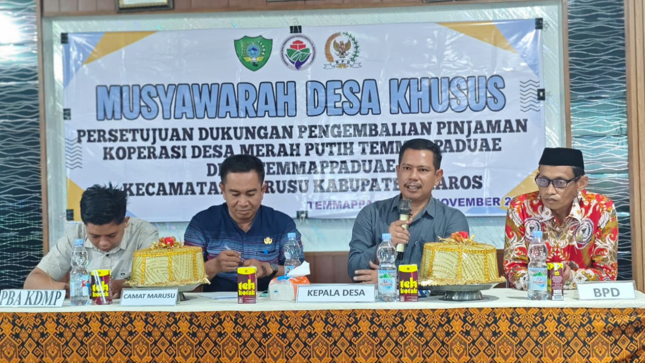 Musyawarah Desa Temmappaduae Bahas Persetujuan Dukungan Pengembalian Pinjaman Koperasi Desa Merah Putih