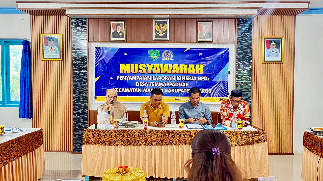 Laporan Kegiatan Musyawarah Penyampaian Laporan Kinerja BPD Desa Temmappaduae