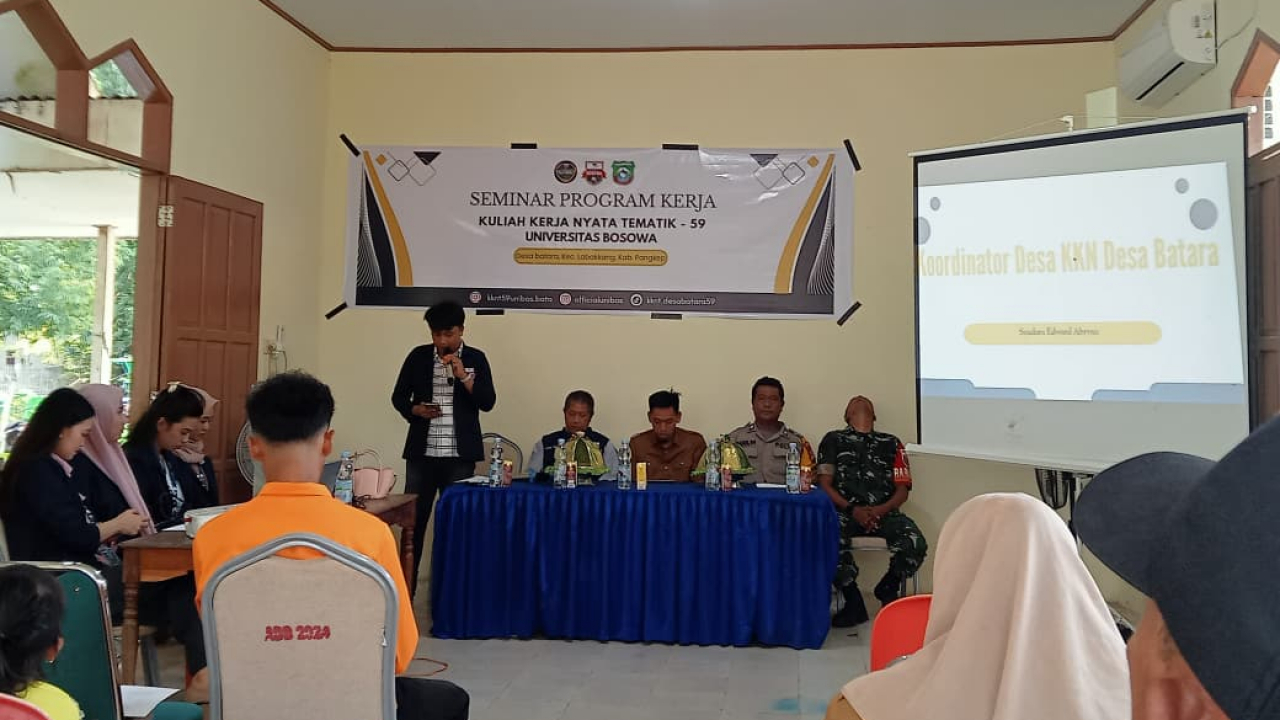 SEMINAR PROGRAM KERJA KKN TEMATIK - 59 UNIVERSITAS BOSOWA DIDESA BATARA