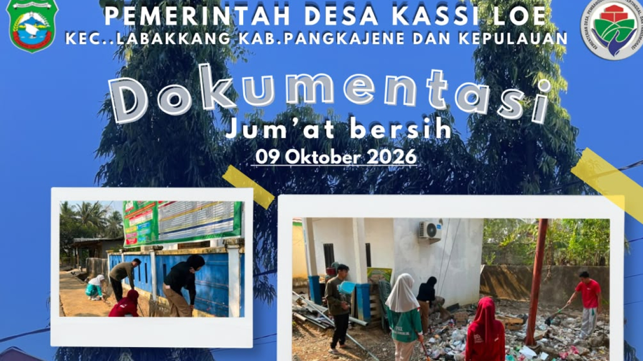 Kerja Bakti Perangkat Desa Kassi Loe Jaga Kebersihan Kantor