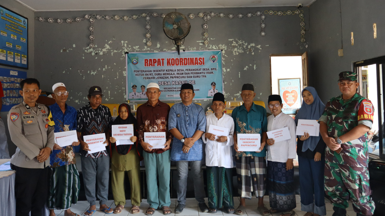 Pemdes Kassi Loe Salurkan Insentif Perangkat Desa, BPD, RT/RW, Guru mengaji, Iman mesjid, Pembantu iman, Guru TPA, Pemandi jenazah, PAPPACURU Jenazah, Pada Bulan Mei, Juni, Juli, Agustus, dan September tahun 2026