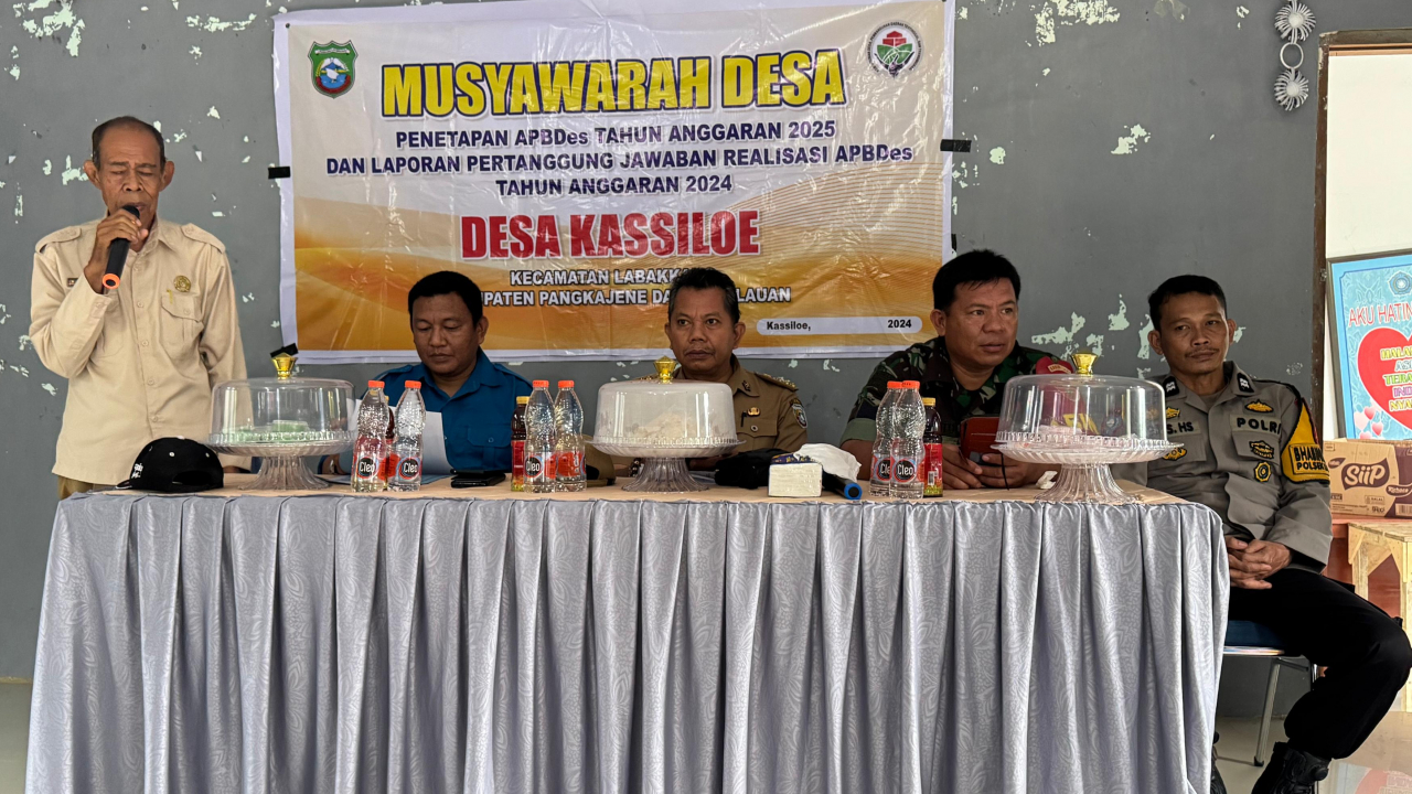 Musyawarah Desa Penetapan APBDes Tahun Anggaran 2025 dan Laporan Pertanggungjawaban APBDes Tahun Anggaran 2024 Desa Kassi Loe