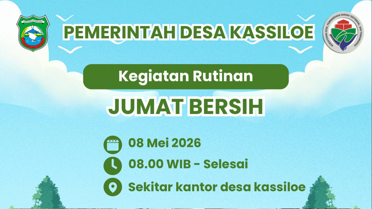 Kerja Bakti: Sinergi PMDES dan TP. PKK DESA KASSI LOE kerja bakti bersihkan halaman kantor Desa