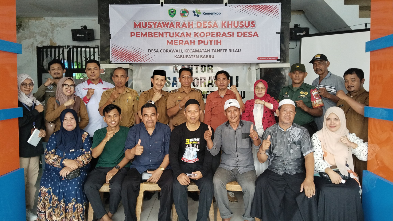 Musdesus Pembentukan Koperasi “Merah Putih” Digelar di Desa Corawali, H. Maskur Terpilih sebagai Ketua