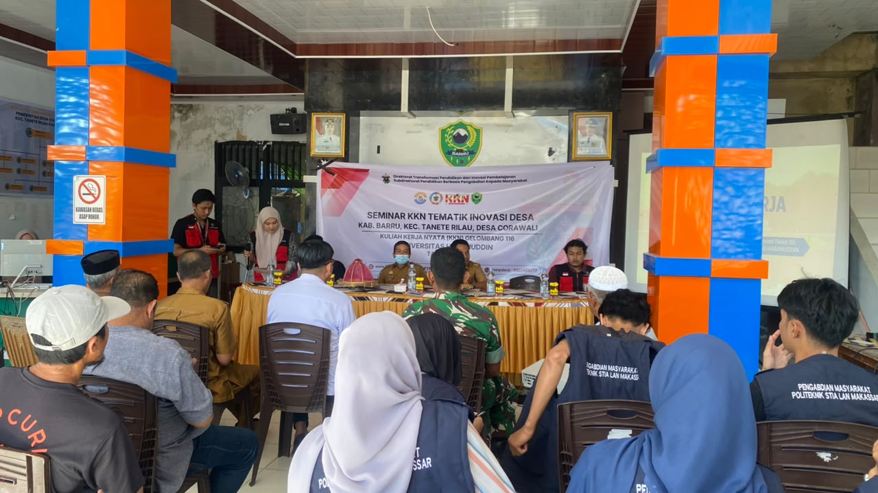 Seminar Program Kerja KKN Tematik UNHAS di Desa Corawali, Dorong Inovasi Desa dan Edukasi Kesehatan Berbasis Masyarakat