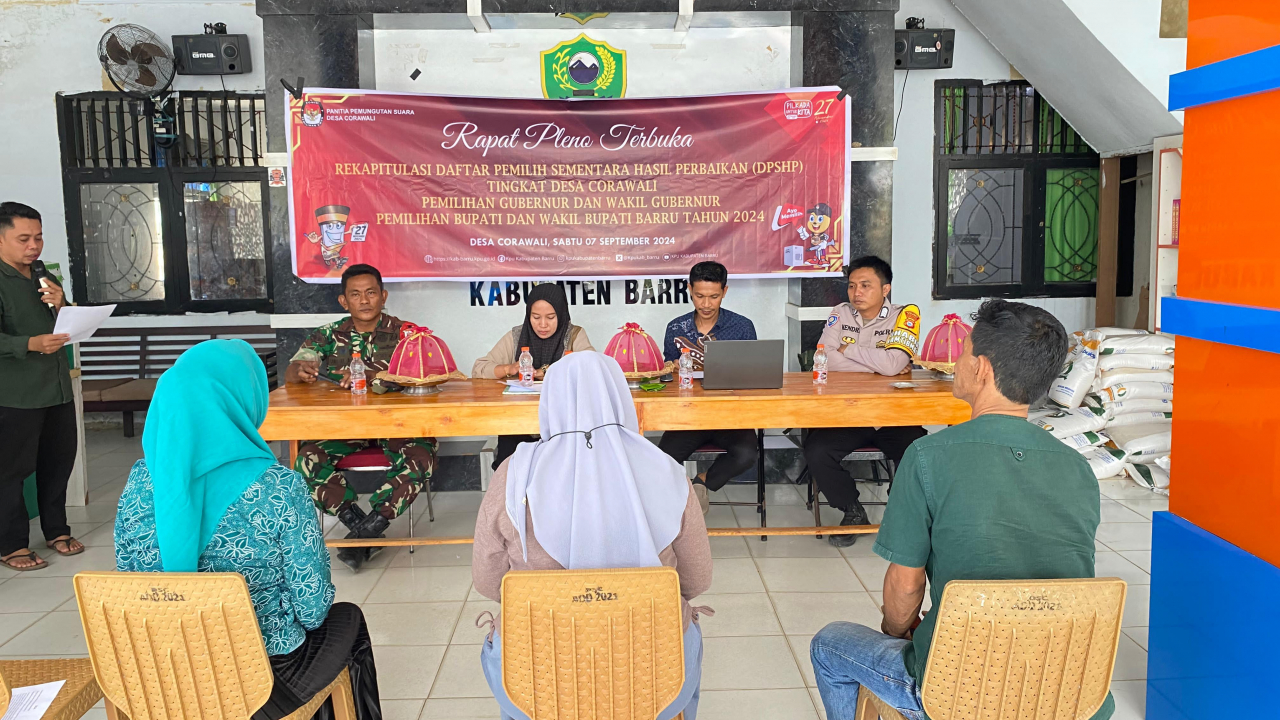Rapat Pleno Terbuka Pemutakhiran Data Pemilih Hasil Perbaikan (DPSHP) di Desa Corawali