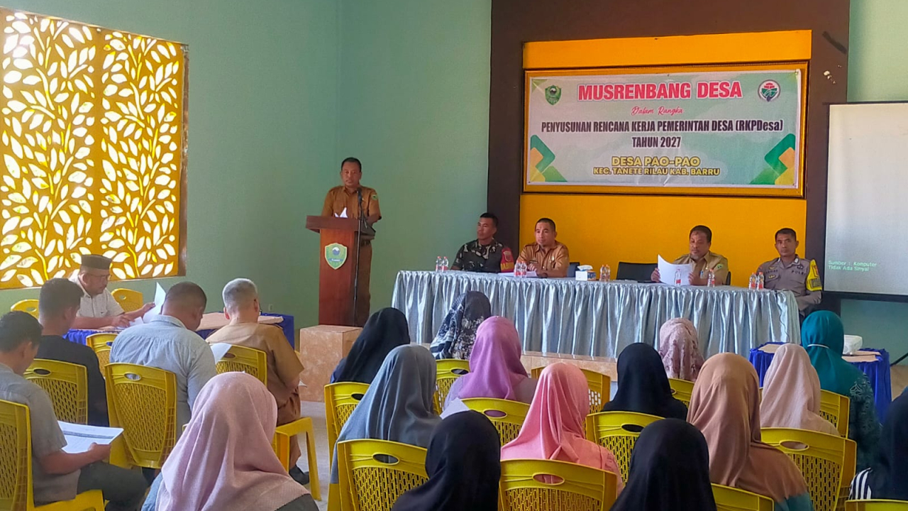 Musrenbang Desa Pao-Pao Tahun 2027: Potensi Desa Didorong Jadi Mesin Ekonomi Warga