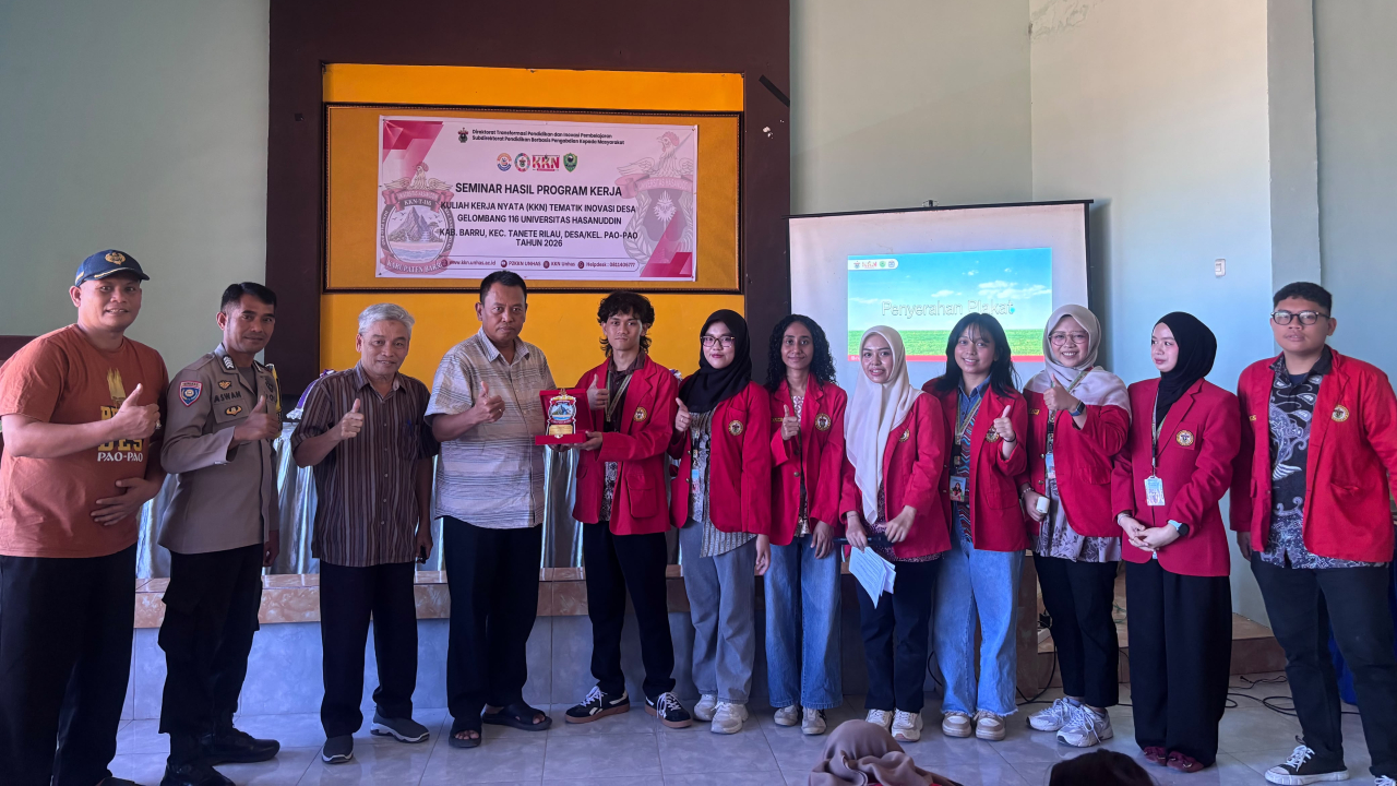 Seminar Hasil Program Kerja KKN 116 Kelompok “Inovasi Desa” Universitas Hasanuddin Digelar di Desa Pao-Pao