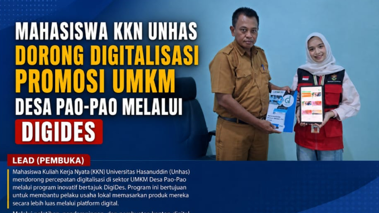 UMKM Desa Pao-pao Go Digital Berkat Inovasi Mahasiswa KKN Unhas