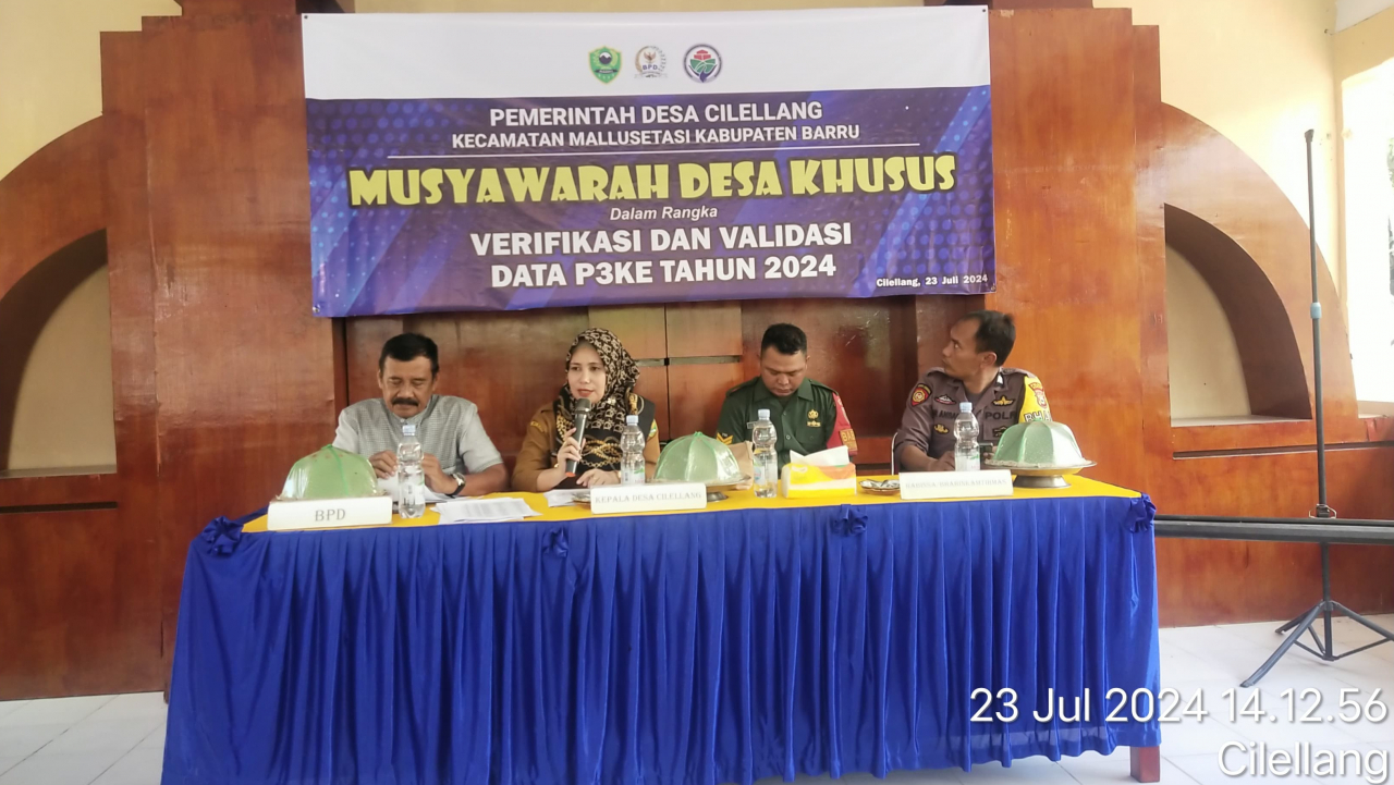 Musyawarah Desa Khusus Dalam Rangka Verifikasi Dan Validasi Data P3KE Tahun 2024