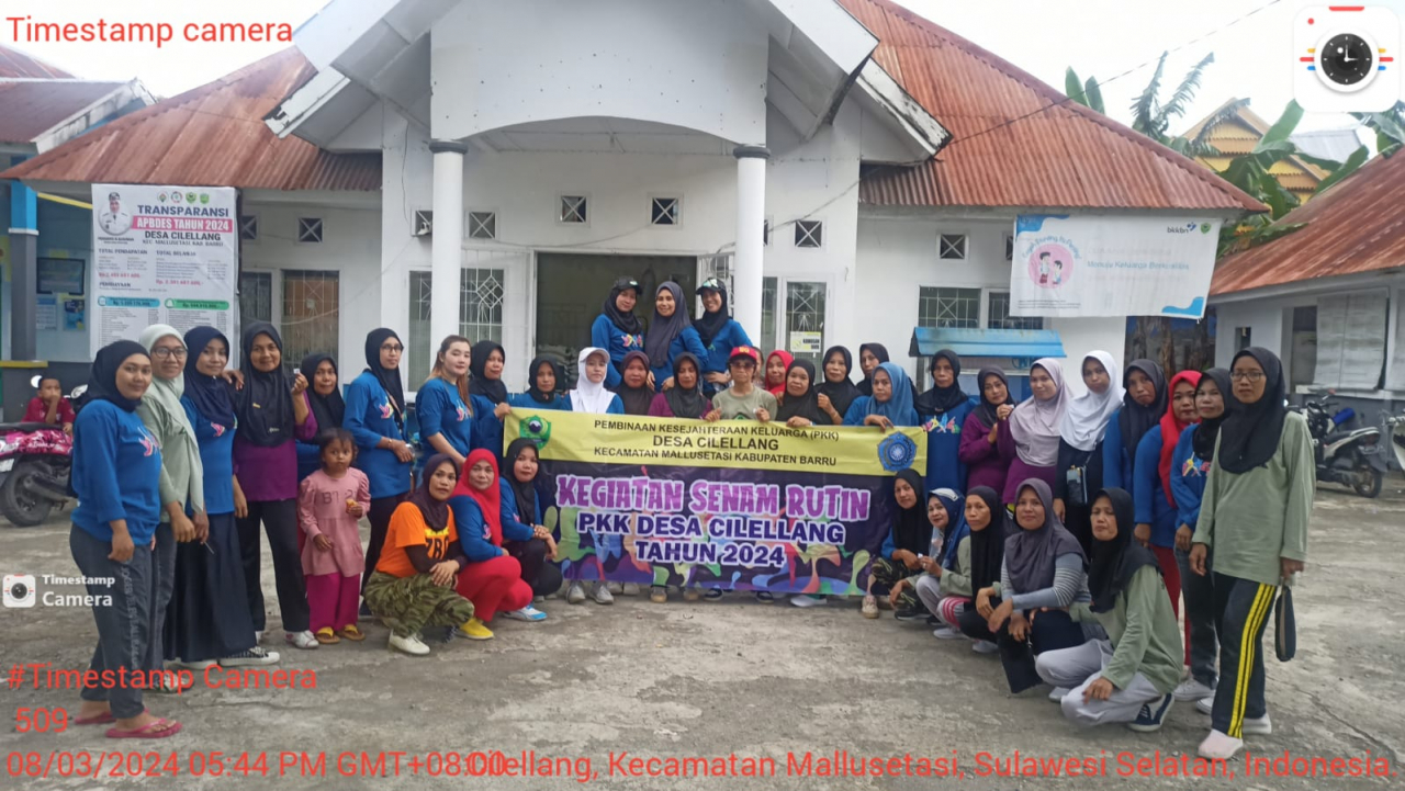 Senam Rutin PKK Desa Cilellang bulan maret