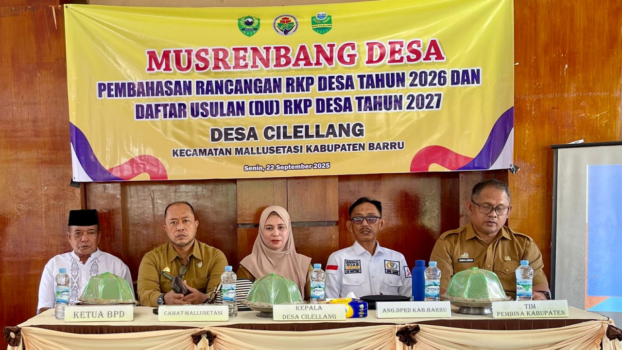 Musrenbang Desa Cilellang dalam rangka pembahasan Rancangan RKPDES 2026 dan DU RKPDes 2027