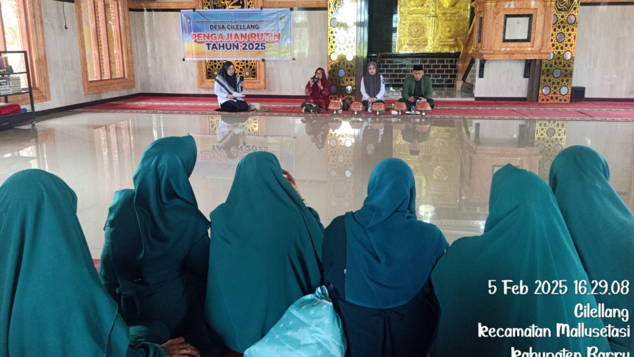 Pengajian Rutin PKK Desa Cilellang Bulan Februari 2025 di Masjid Al-Halim Panyingkulue