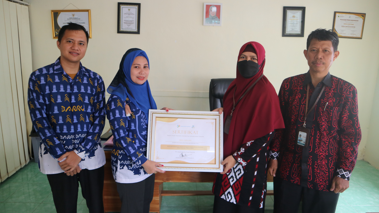 Desa Cilellang Raih Sertifikat Penghargaan Desa Cinta Statistik Tahun 2024