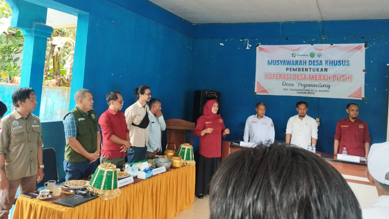 MUSYAWARAH DESA KHUSUS PEMBENTUKAN KOPERASI MERAH PUTIH DESA PUJANANTING KEC. PUJANANTING KAB. BARRU
