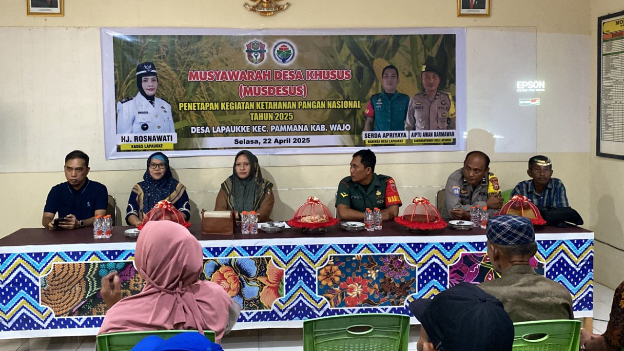 MUSYAWARAH DESA KHUSUS (MUSDESUS) PENETAPAN KEGIATAN KETAHANAN PANGAN NASIONAL TAHUN 2025, TANGGAL 22 April 2025