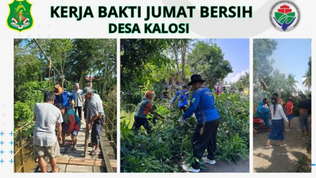 Kerja Bakti di Desa Kalosi, Kecamatan Dua Pitue