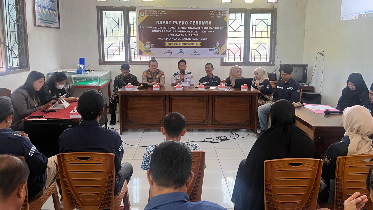Rapat Pleno Terbuka DPSHP Kecamatan Dua Pitue: Sinergi Mengawal Pemilu 2024