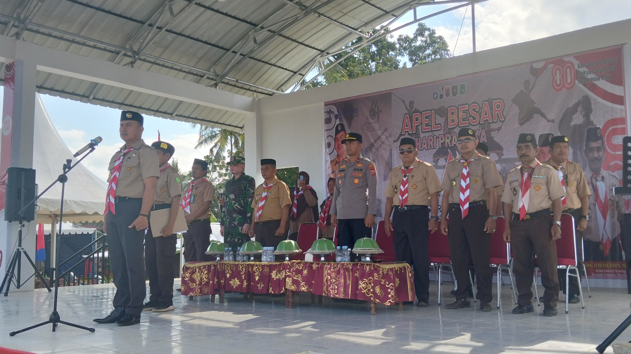 APEL BESAR HARI PRAMUKA KE-64 KWARTIR RANTING PITU RIASE DI LAPANGAN DESA LAGADING BERJALAN KHIDMAT "Pramuka Berkolaborasi Membangun Ketahanan Bangsa"