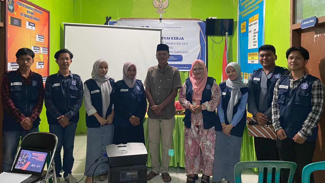 Seminar Program Kerja Mahasiswa KKN XXVI Universitas Muhammadiyah Parepare 2024 di Desa Banti, Kec.Baraka, Kab.Enrekang.