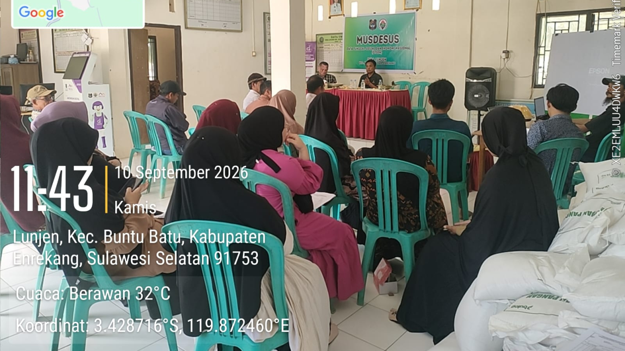 Verifikasi Data PBP Bantuan Pangan Desa Lunjen Enrekang