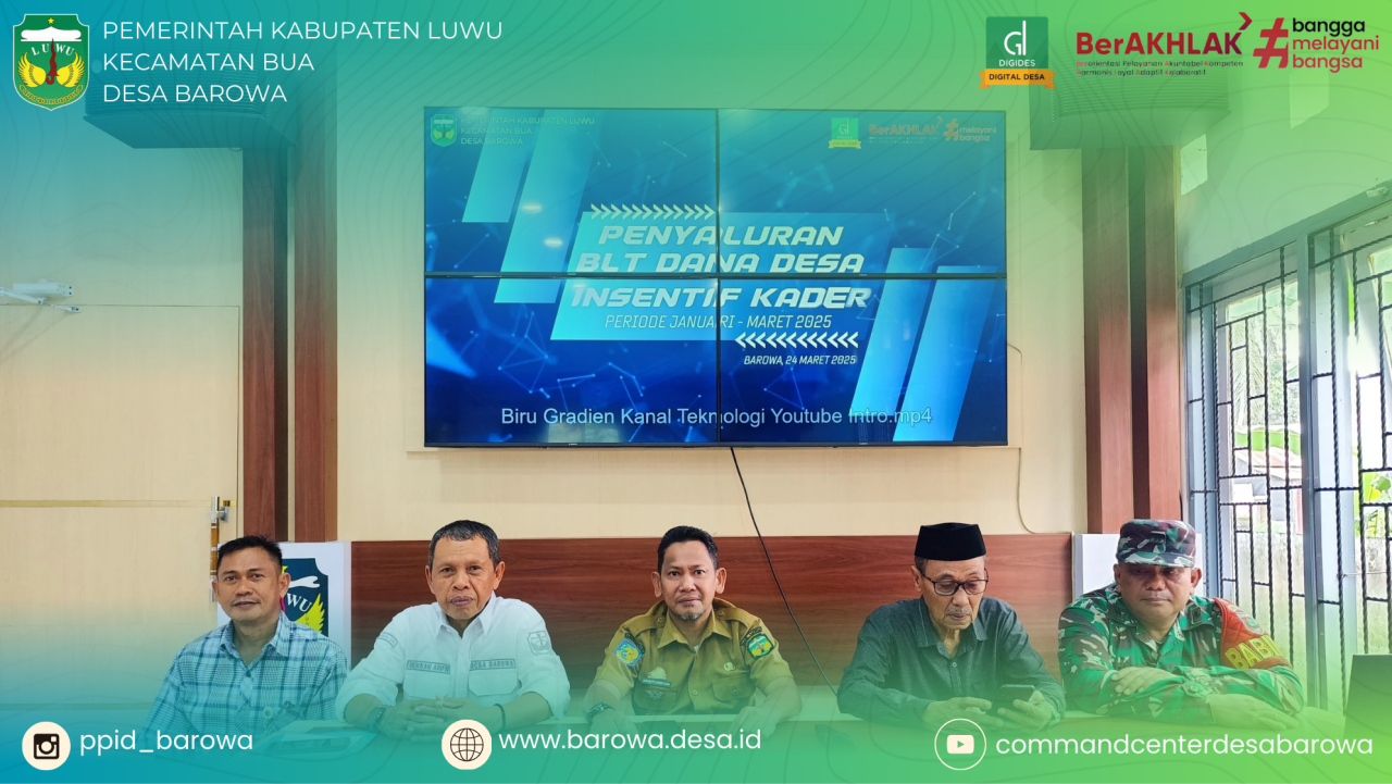 Pemerintah Desa Barowa Salurkan BLT Dana Desa dan Insentif Kader Desa Periode Januari–Maret 2025