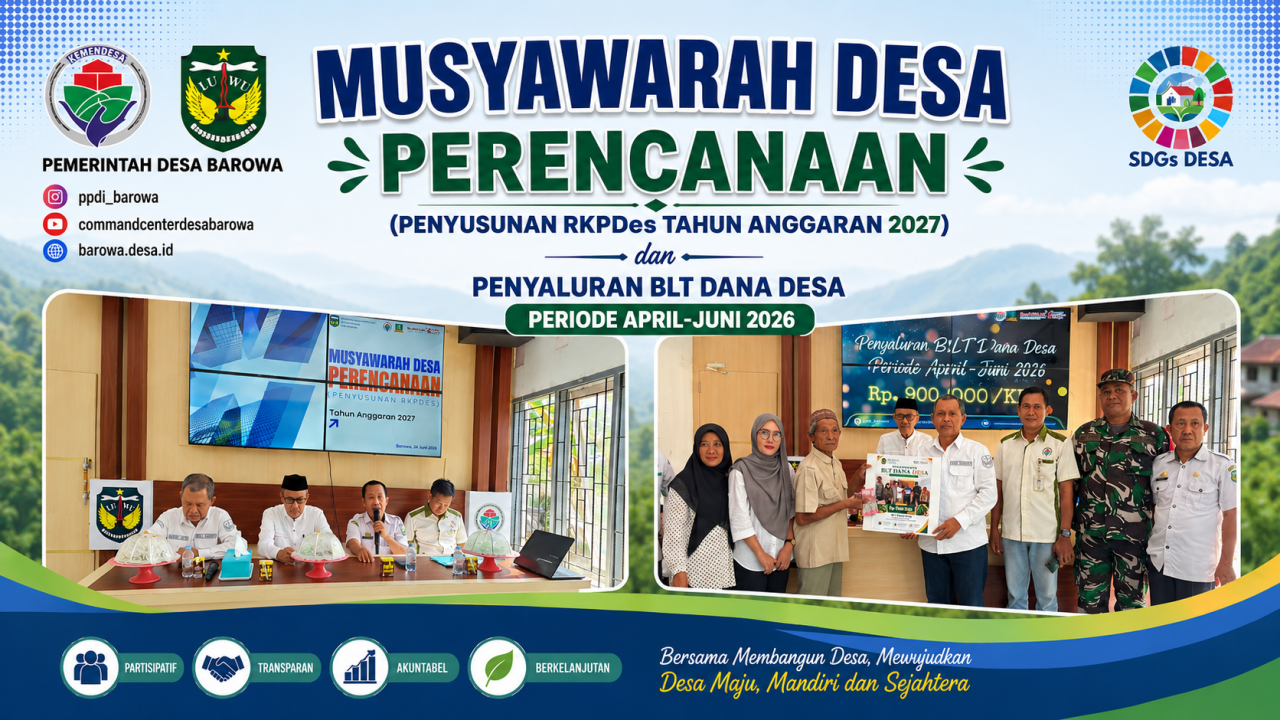 Pemdes Barowa Salurkan BLT Dana Desa dan Insentif Usai Musyawarah Penyusunan RKPDes 2027