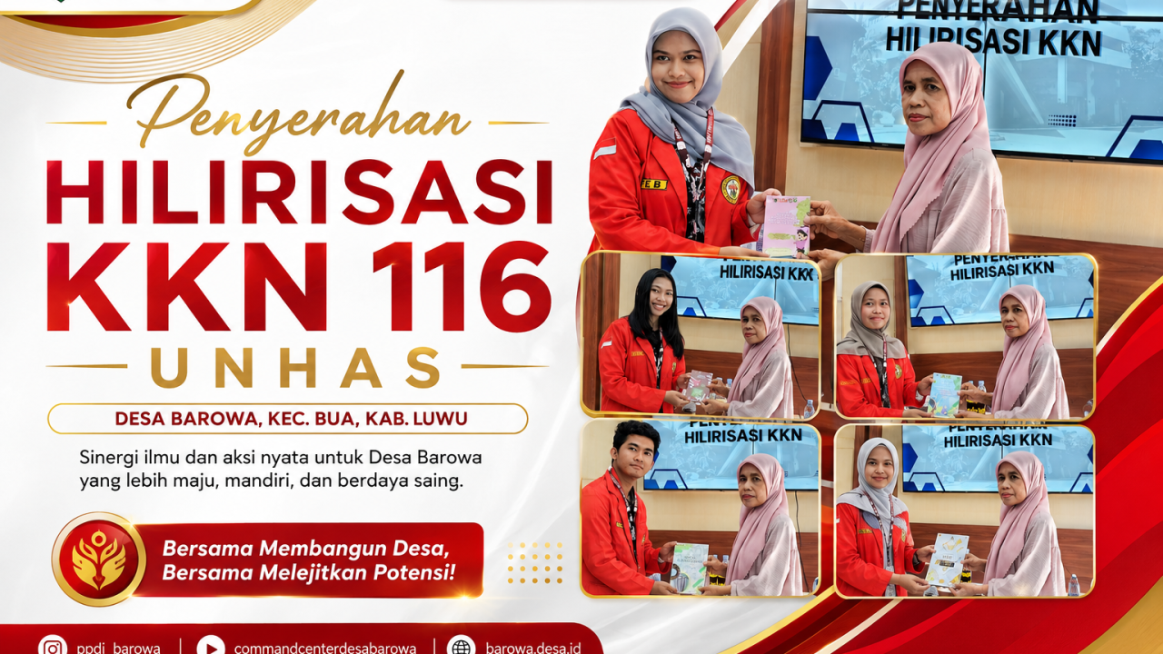 Dari KKN Menjadi Pengetahuan: KKN 116 Unhas Serahkan 7 Buku ke Perpustakaan BATARAGURU Desa Barowa