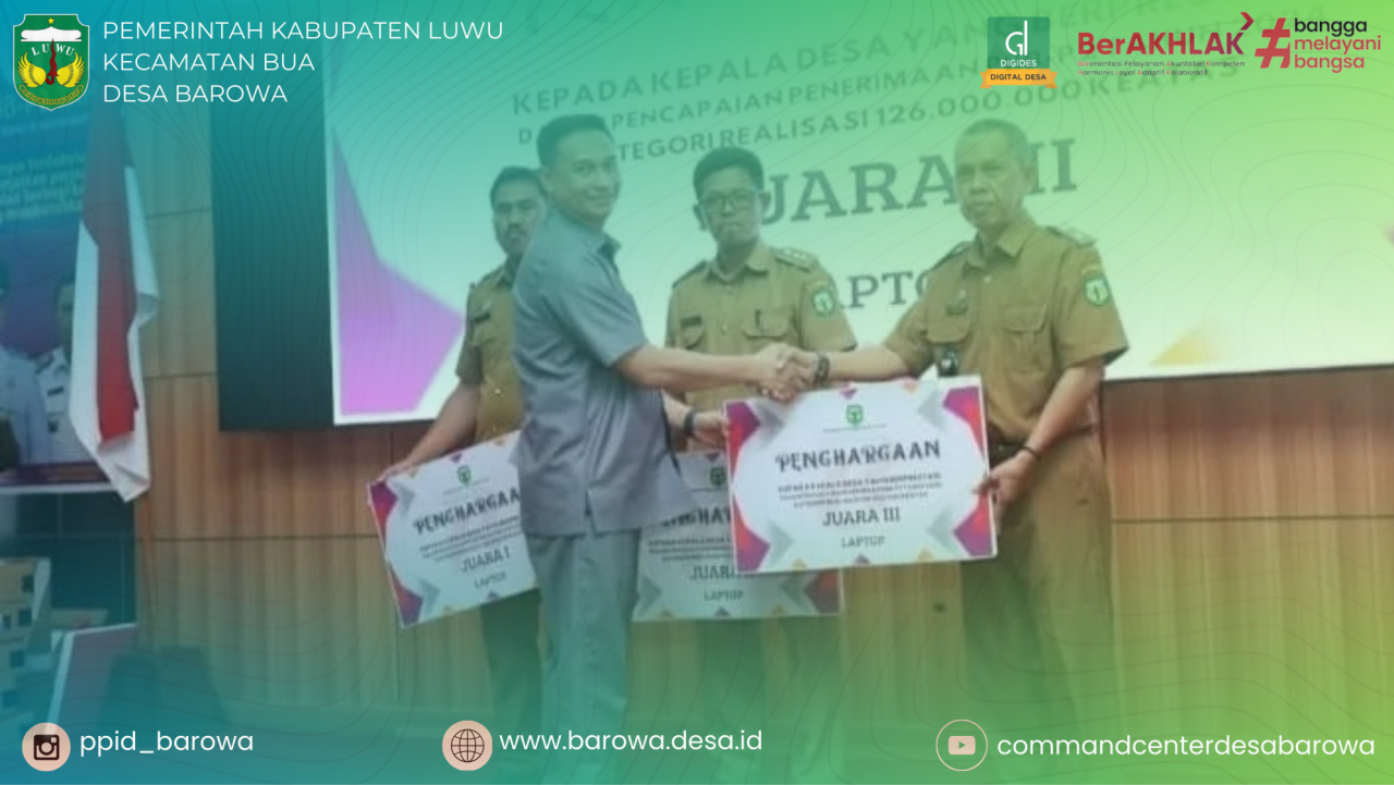 Pemerintah Desa Barowa Raih Penghargaan atas Pencapaian PBB-P2 Tahun 2024