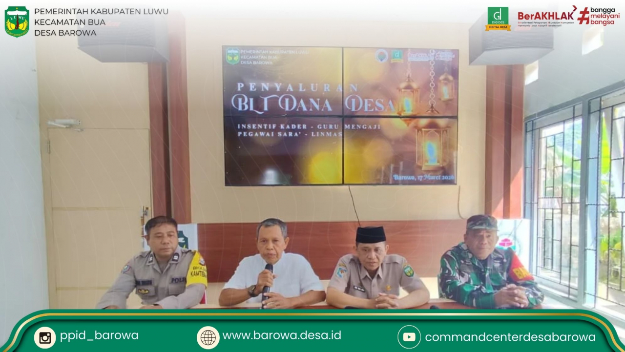 Perdana di Kecamatan Bua, Desa Barowa Cairkan BLT dan Insentif Sekaligus