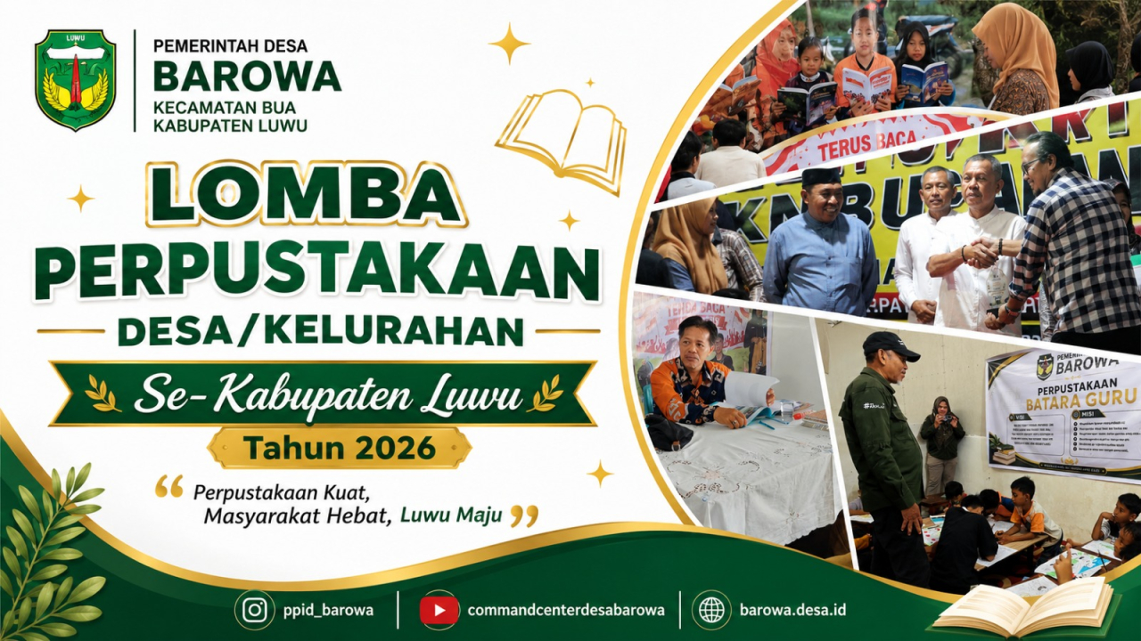 Perpustakaan Bataraguru Desa Barowa Sabet Juara 4 dalam Lomba Perpustakaan Se-Kabupaten Luwu 2026