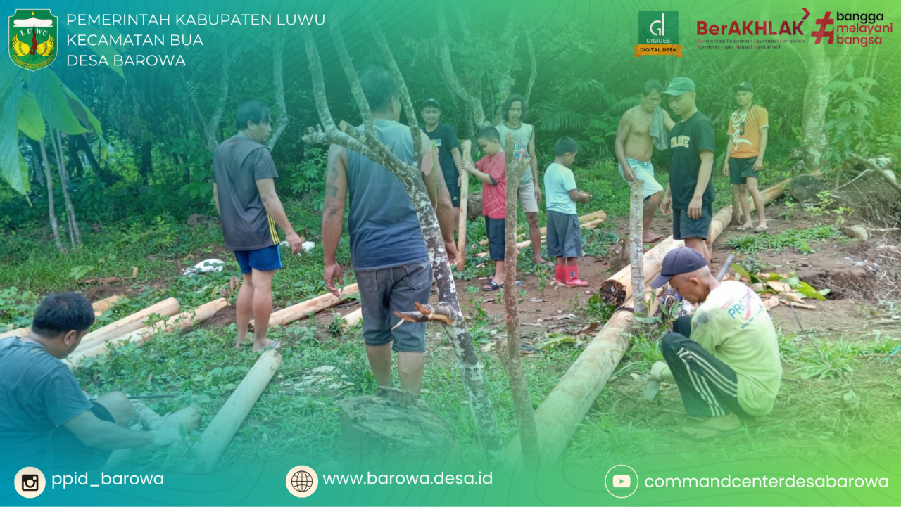 Pemerintah Desa Barowa Bersama Warga Bangun Tanggul Darurat Antisipasi Banjir