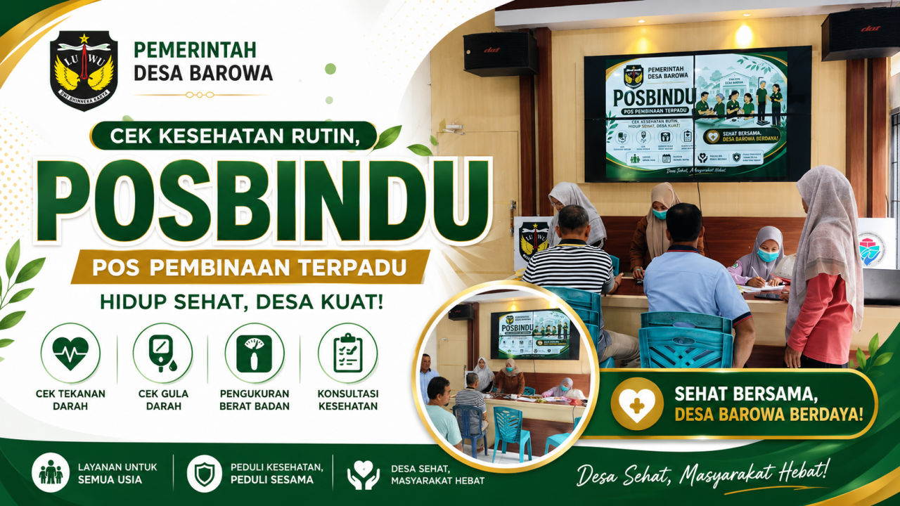 Posbindu Rutin Desa Barowa, Wujud Kepedulian Bersama Terhadap Kesehatan Masyarakat