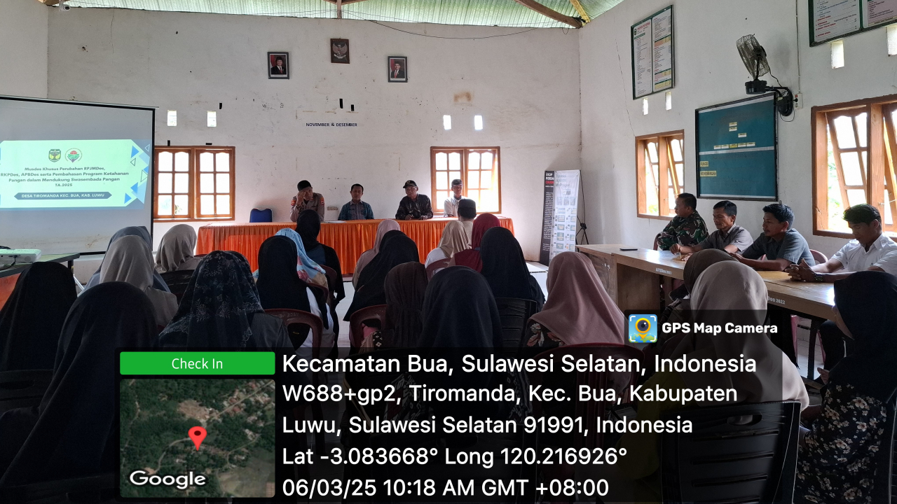 MUSYAWARAH DESA KHUSUS PERUBAHAN RPJMDes, RKPDes, APBDes Serta Pembahasan Program Ketahanan Pangan dalam Mendukung Swasembada Pangan Tahun Anggaran 2025