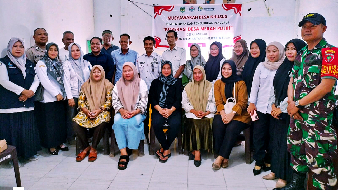 MUSYAWARAH DESA KHUSUS PEMBENTUKAN DAN PENGUKUHAN PENGURUS KOPERASI DESA MERAH PUTIH LAMUNRE