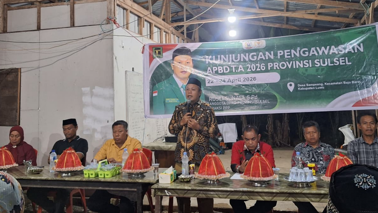 Rusli Sunali Lakukan Kunjungan Pengawasan APBD 2026 Provinsi Selatan dan Berdialog dengan Warga di Desa Sampeang
