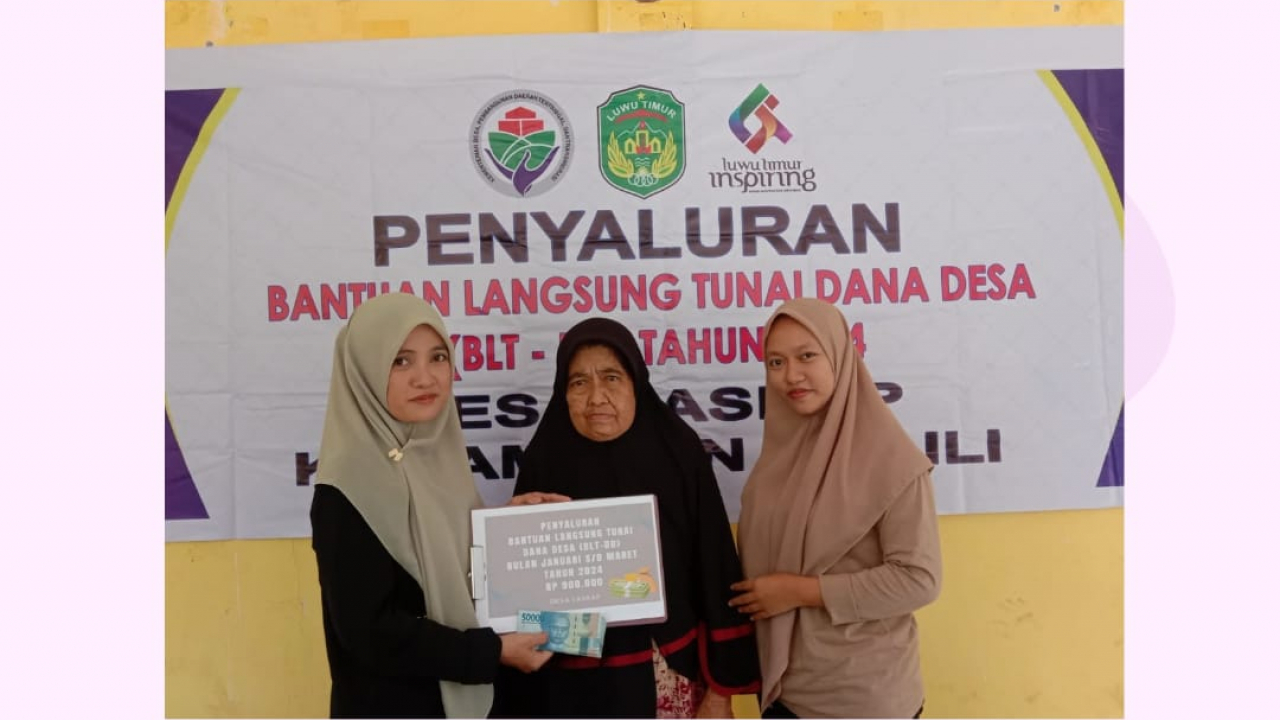 Penyaluran BLT-DD (Bantuan Langsung Tunai Dana Desa) Periode Bulan Januari -Maret Tahun 2024