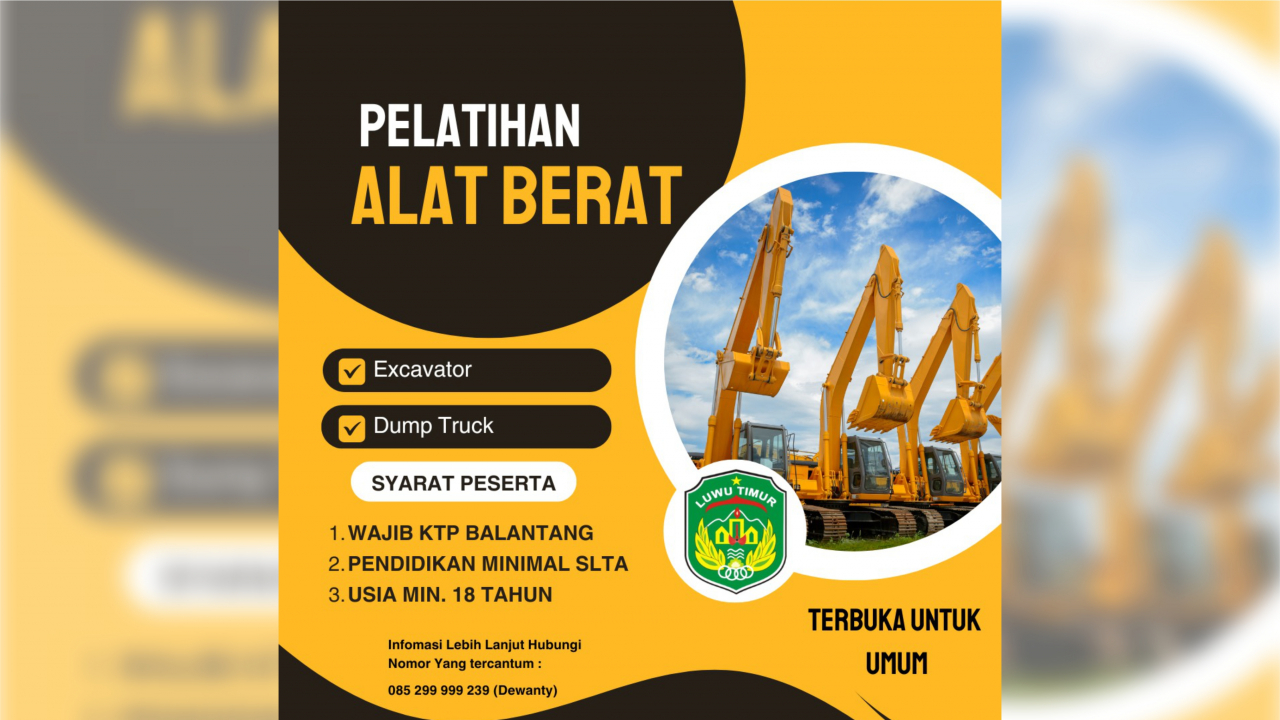 Pengumuman Pelatihan Alat Berat