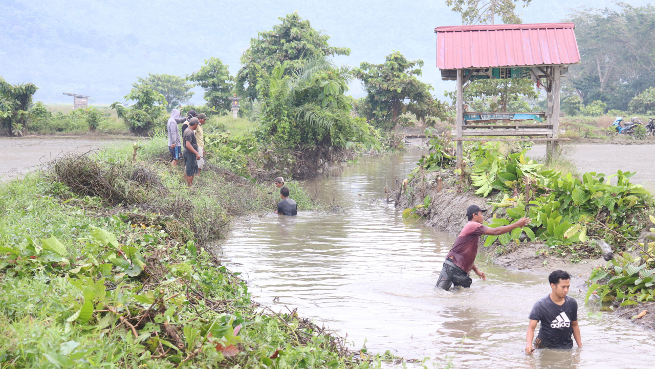 Cegah Banjir, Puluhan Warga Desa Solo Bersihkan Saluran Pembuangan Manakai