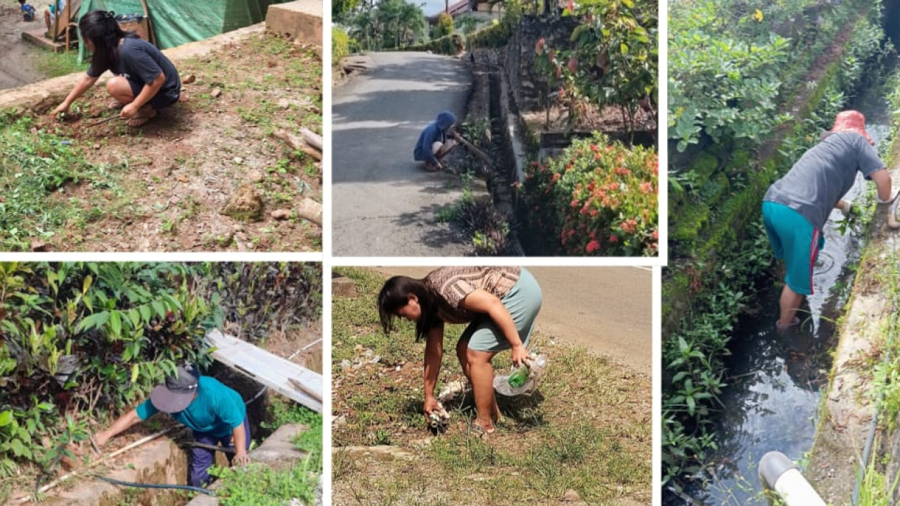 KEGIATAN JUMAT BERSIH JUARA DI DESA TABARANO DI LAKUKAN DI LINGKUNGAN RUMAH MASING MASING