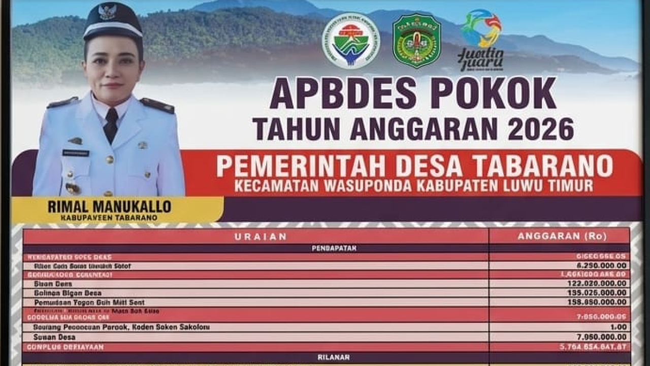 PEMASANGAN APBDES POKOK TAHUN 2026 DESA TABARANO