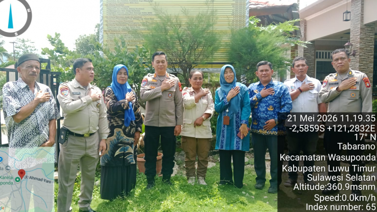 KUNJUNGAN POLDA SULSEL UNTUK PEMBINAAN LINMAS DI DESA TABARANO