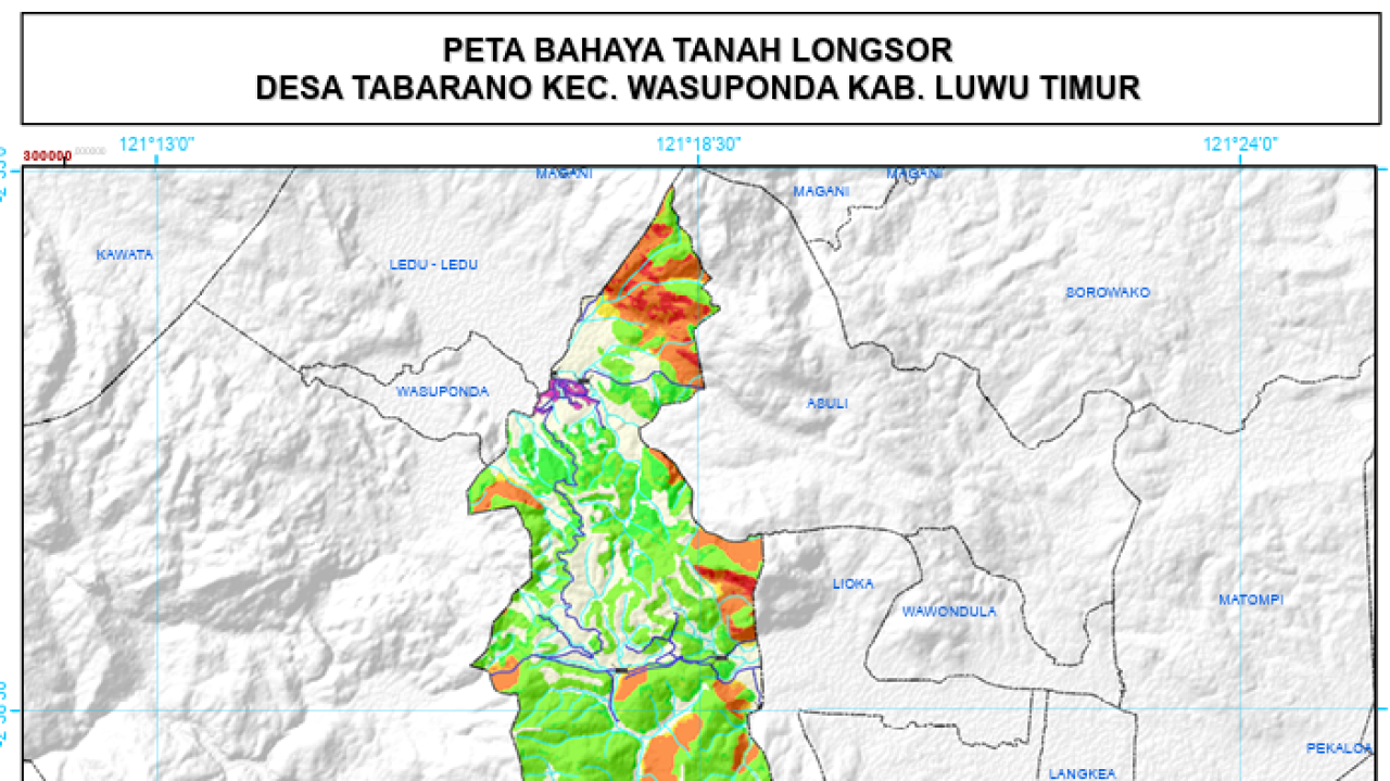 PETA BAHAYA TANAH LONGSOR DESA TABARANO