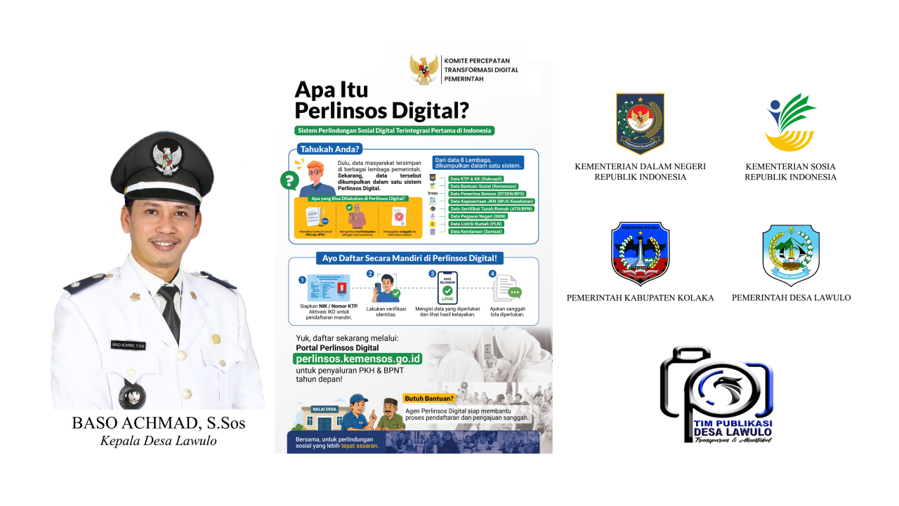 Percepat Penyaluran Bansos Tepat Sasaran, Pemerintah Desa Lawulo himbau warga Aktivasi IKD dan Perlinsos