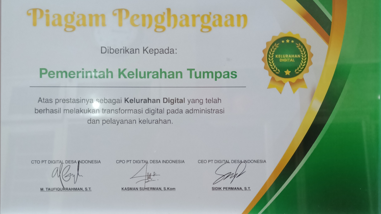 Kelurahan Tumpas: Menerapkan Keunggulan Digitalisasi Menuju Kelurahan Terbaik di Indonesia