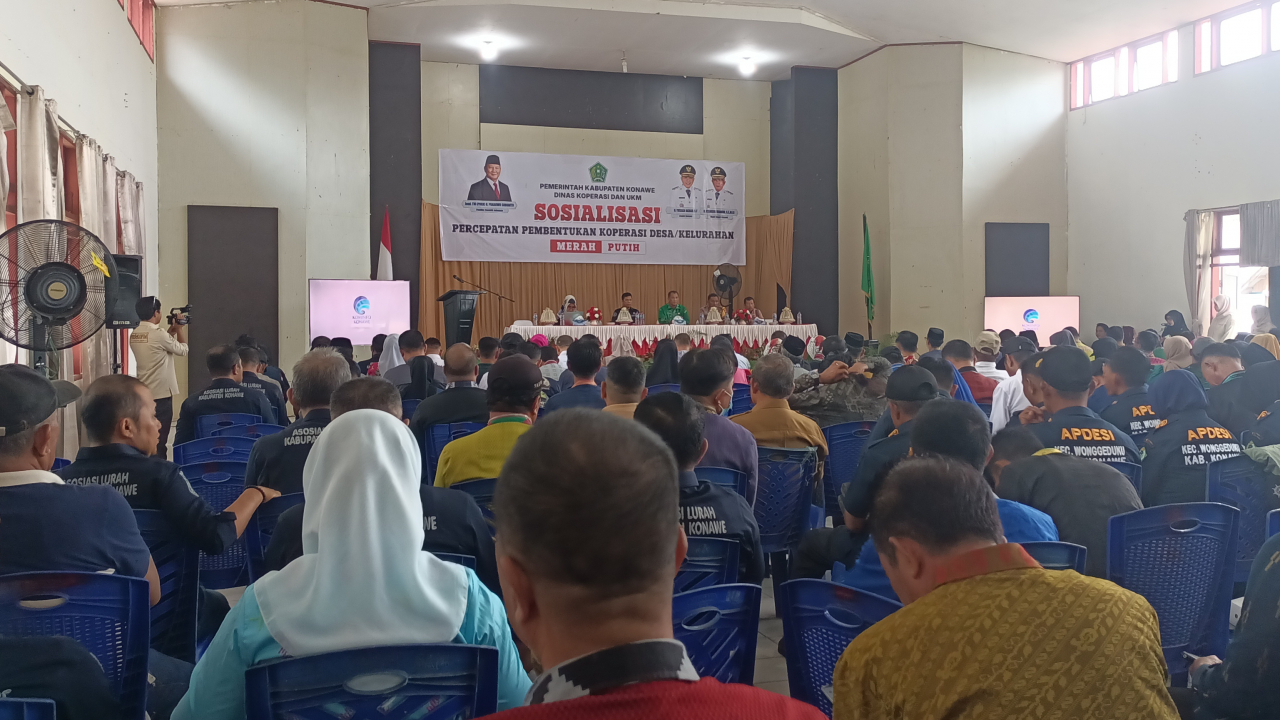 Pemda Konawe Gelar Sosialisasi Percepatan Pembentukan Koperasi Desa/Kelurahan Merah Putih
