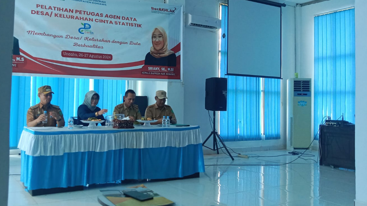 Pelatihan Petugas Agen Data Desa Kelurahan Cinta Statistik di Konawe Resmi Dibuka oleh Sekretaris Bappeda